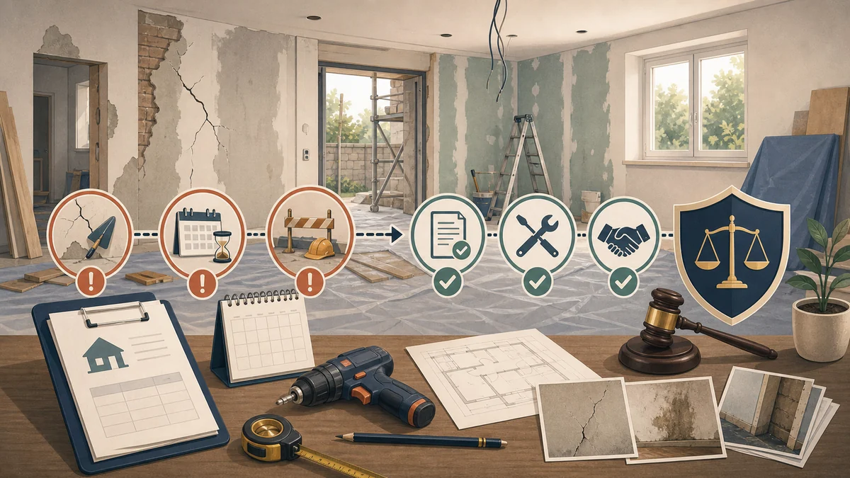Travaux qui tournent mal : malfaçons, retards, abandon de chantier — vos recours